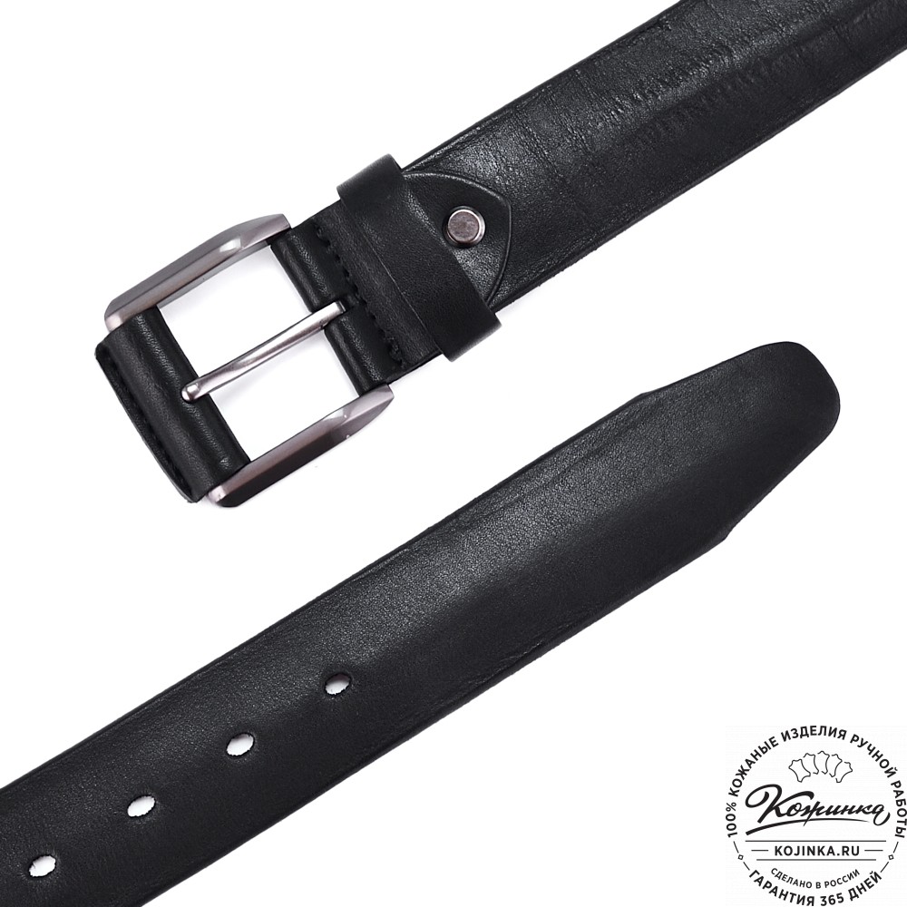 Кожаный мужской ремень "Морган" (чёрный)